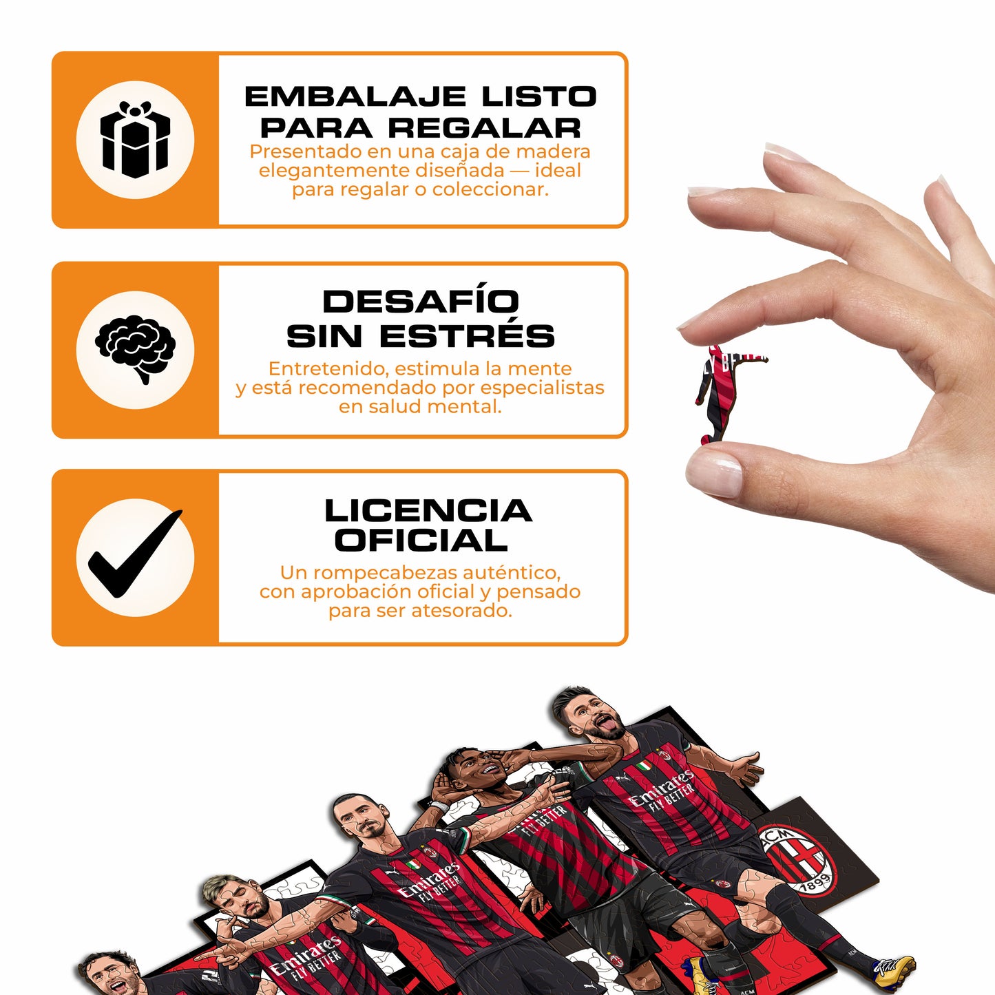 5 Jugadores AC Milan® - Rompecabezas de Madera