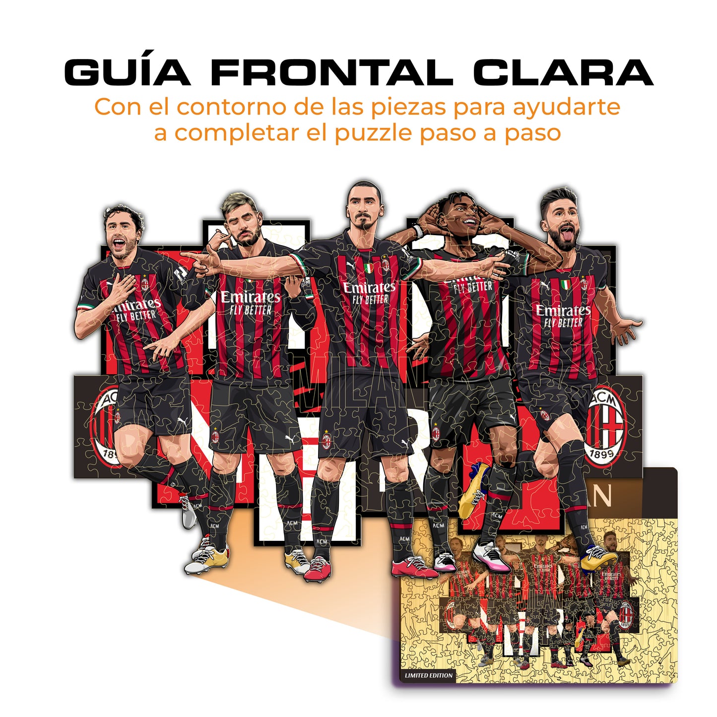 5 Jugadores AC Milan® - Rompecabezas de Madera
