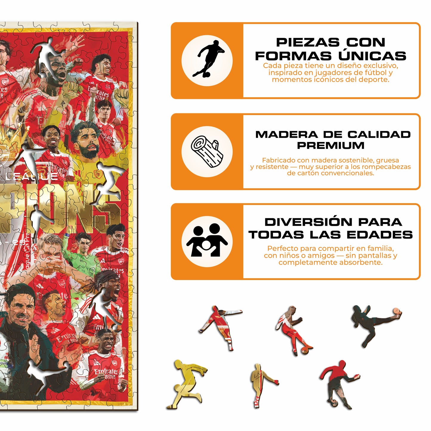 Arsenal FC® Premier League Champions 25/26 - Rompecabezas de Madera