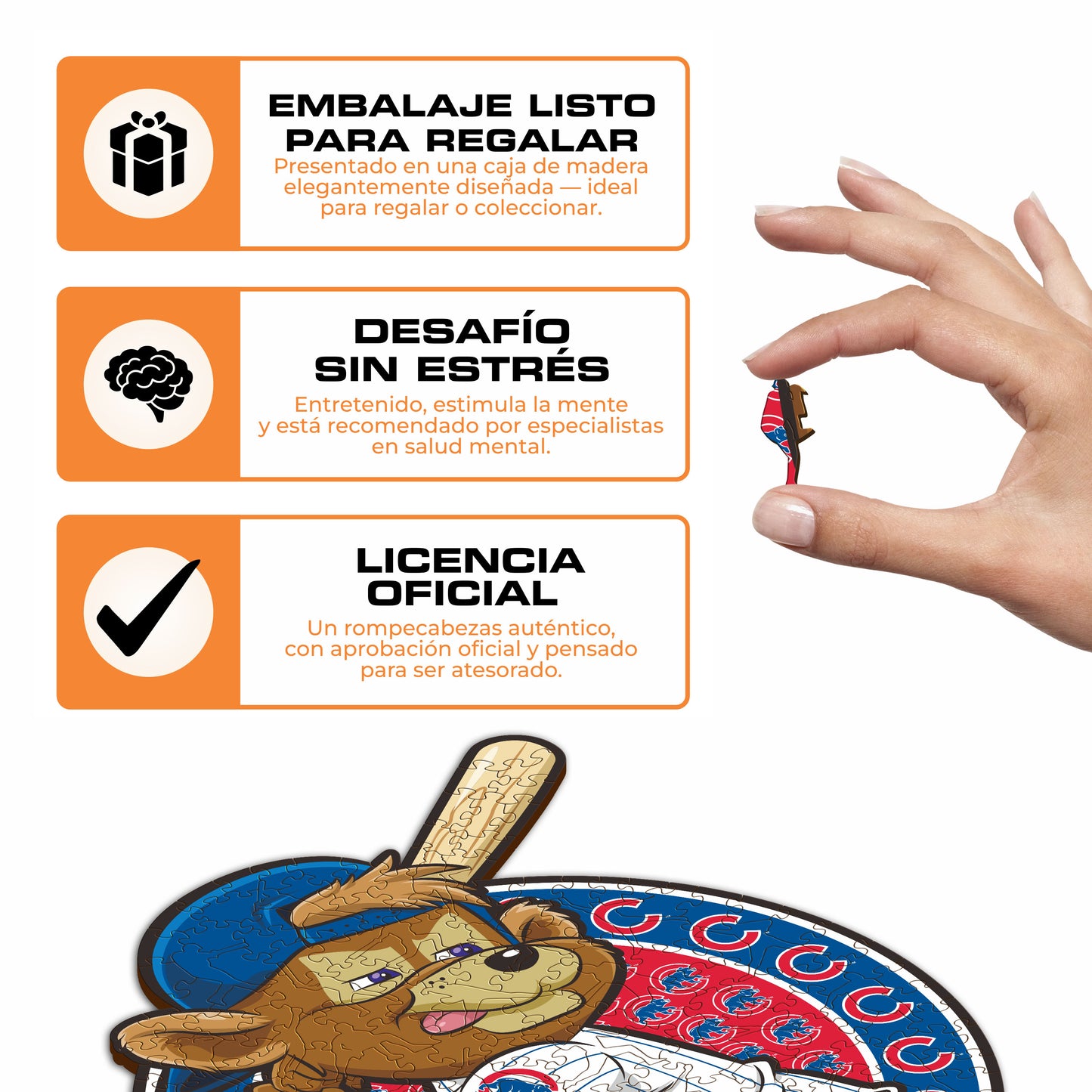 Chicago Cubs™ Mascota - Rompecabezas de Madera