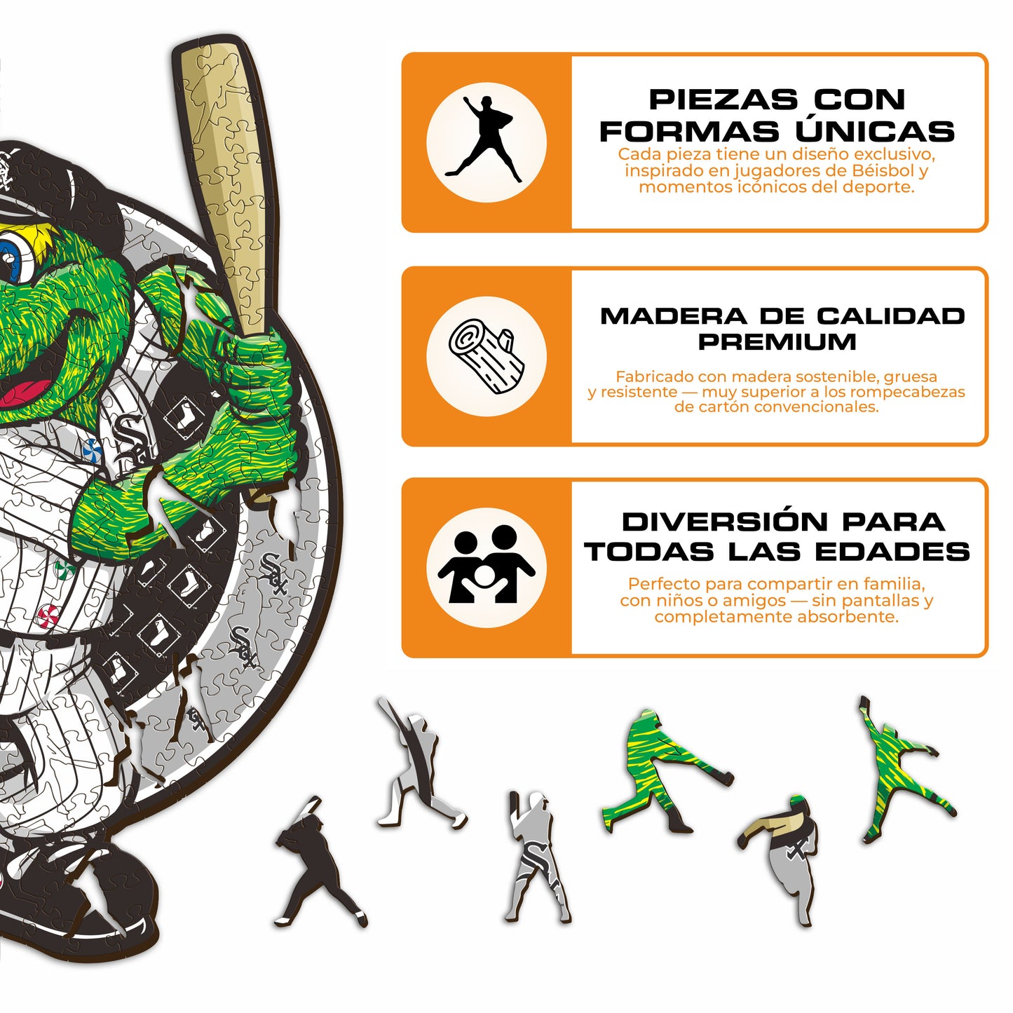 Chicago White Sox™ Mascota - Rompecabezas de Madera