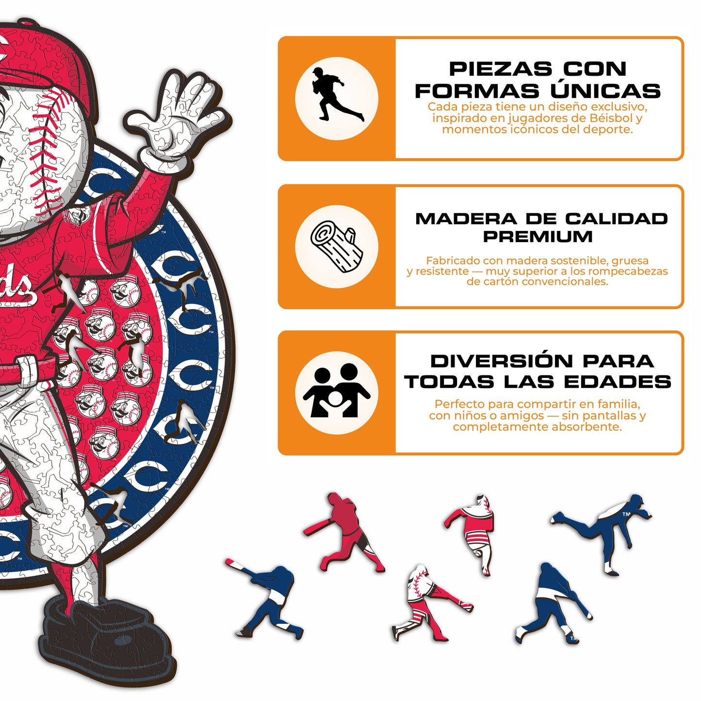 Cincinnati Reds™ Mascota - Rompecabezas de Madera