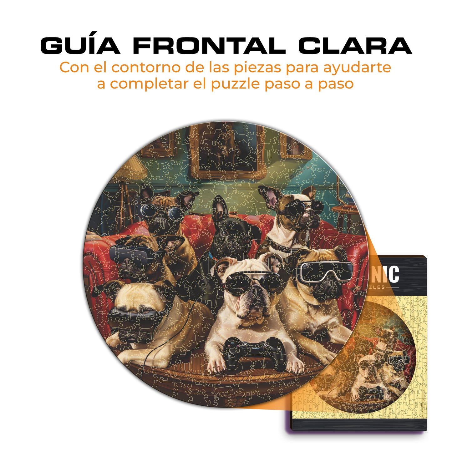Perros Videogamers - Rompecabezas de Madera