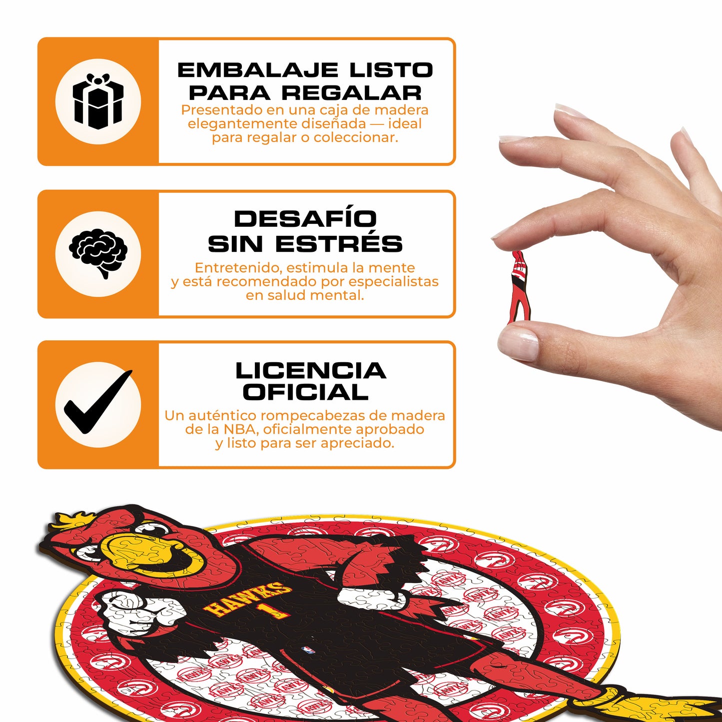 Atlanta Hawks™ Mascota Rompecabezas de Madera