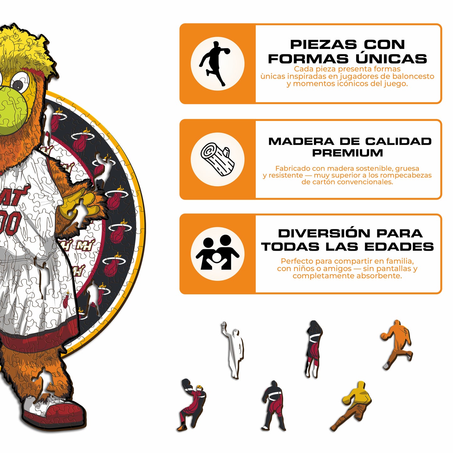 Miami Heat™ Mascota Rompecabezas de Madera