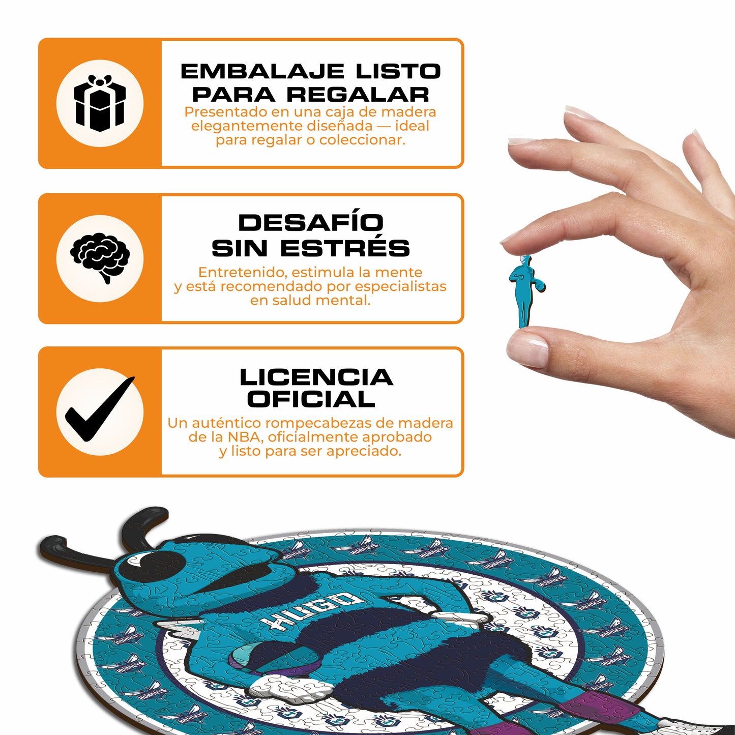 Charlotte Hornets™ Mascota Rompecabezas de Madera
