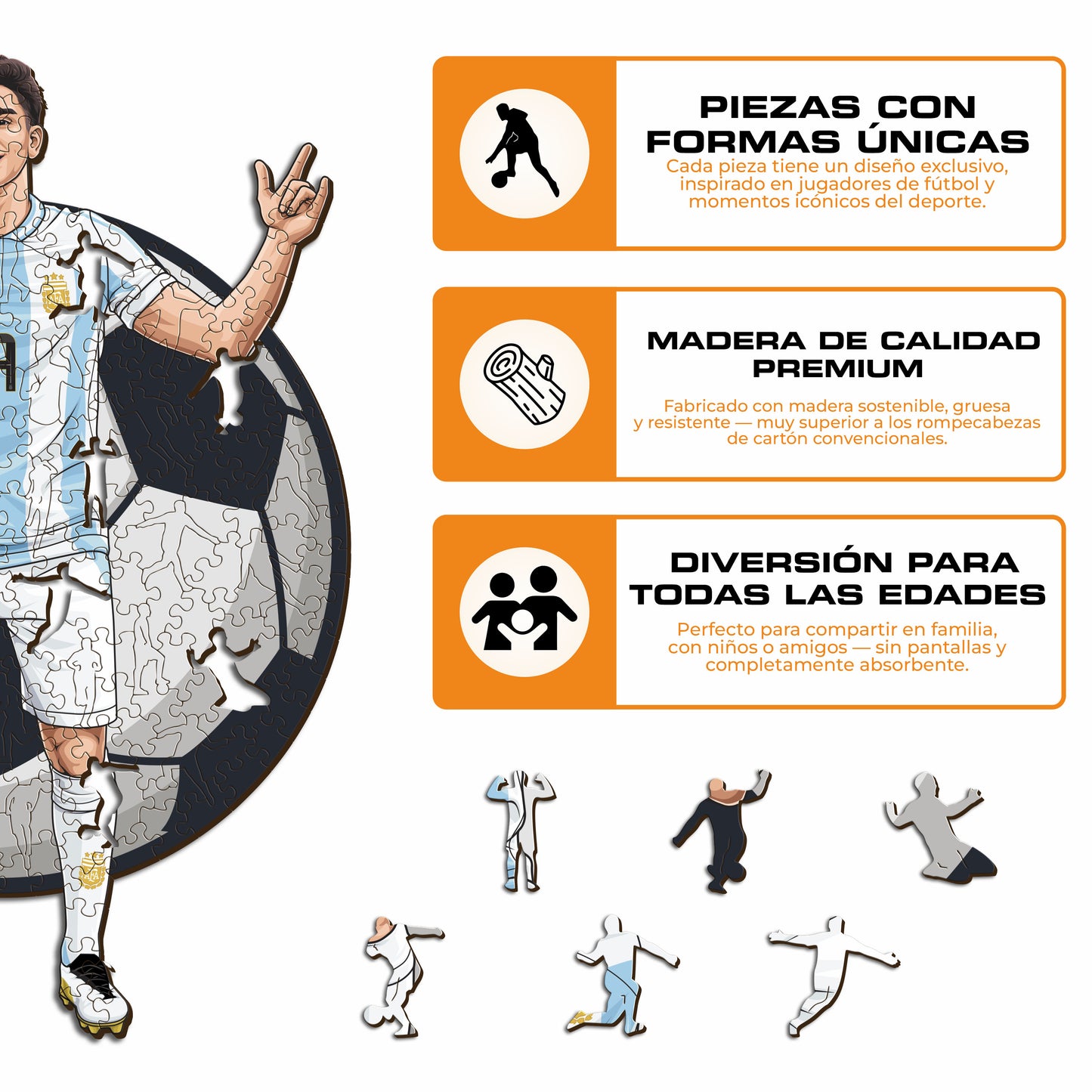 Julian Alvarez - Rompecabezas de Madera