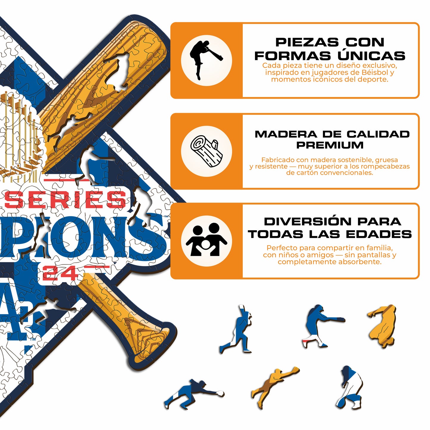 Los Angeles Dodgers™ 2024 World Series - Rompecabezas de Madera