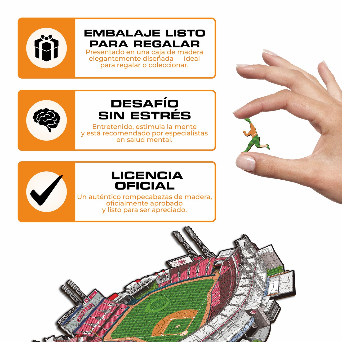 Cincinnati Reds™ Great American Ball Park - Rompecabezas de Madera