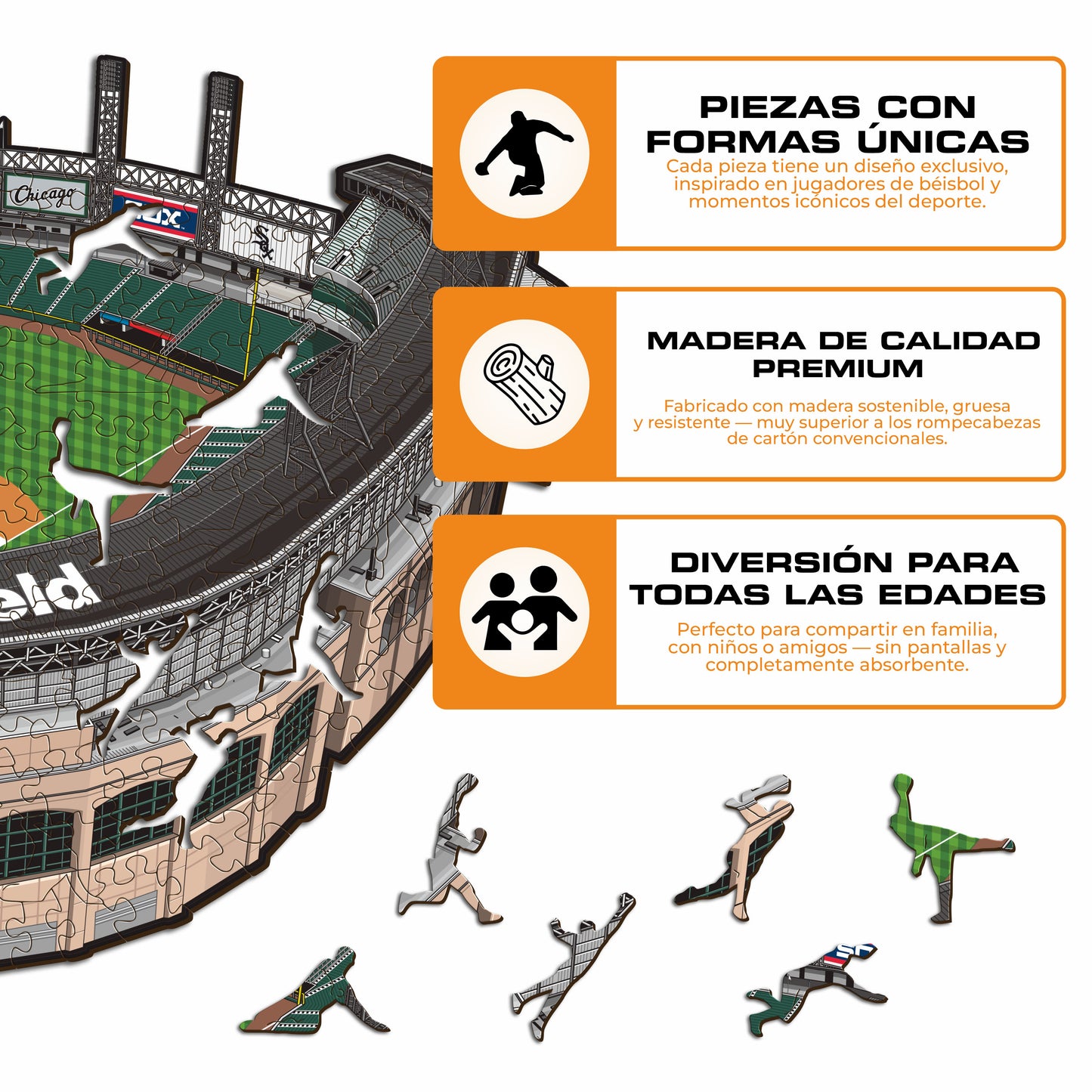 Chicago White Sox™ Rate Field - Rompecabezas de Madera