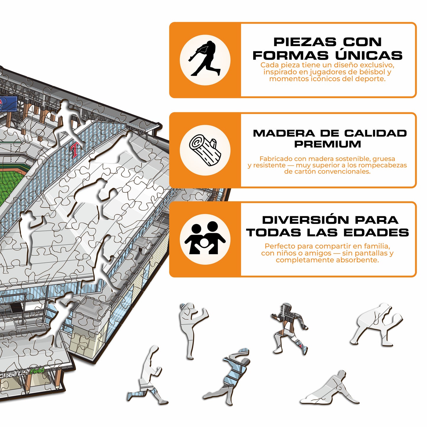 Texas Rangers™ Globe Life Field - Rompecabezas de Madera