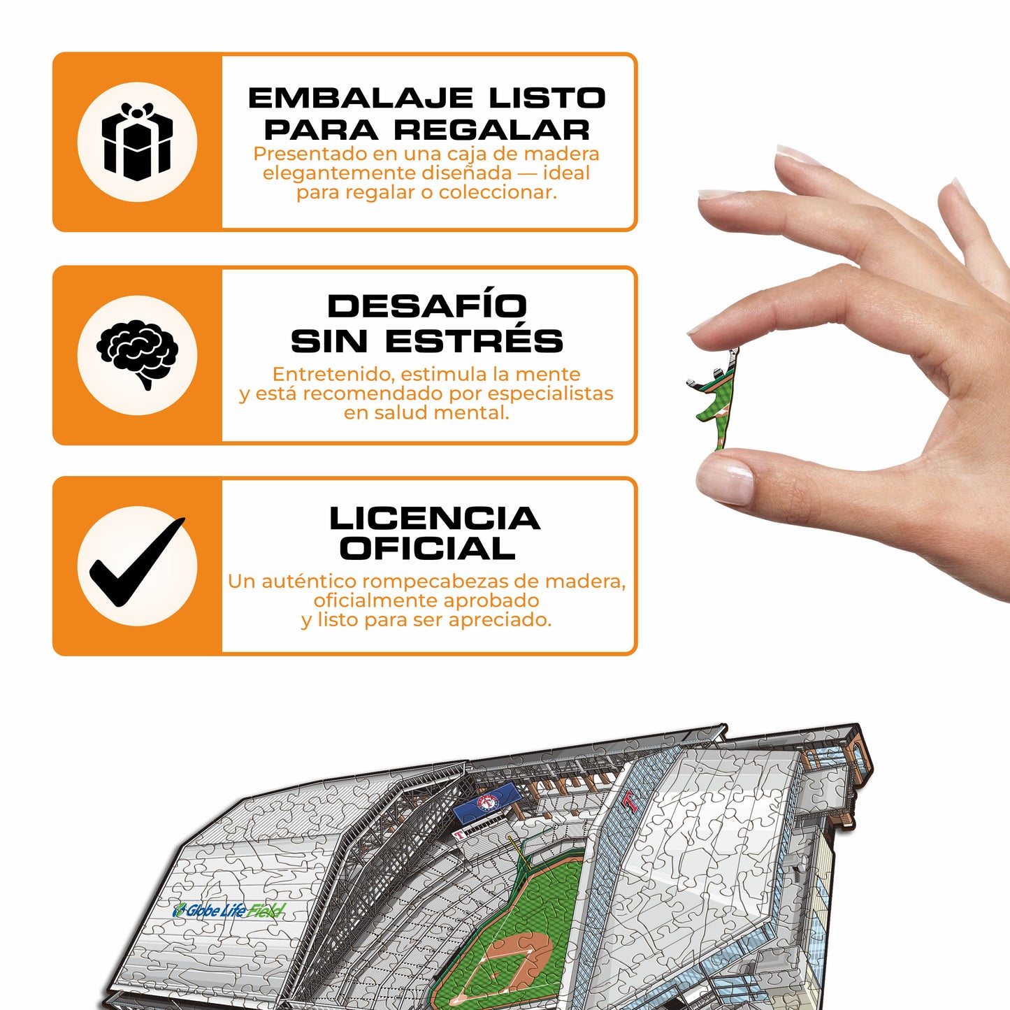 Texas Rangers™ Globe Life Field - Rompecabezas de Madera