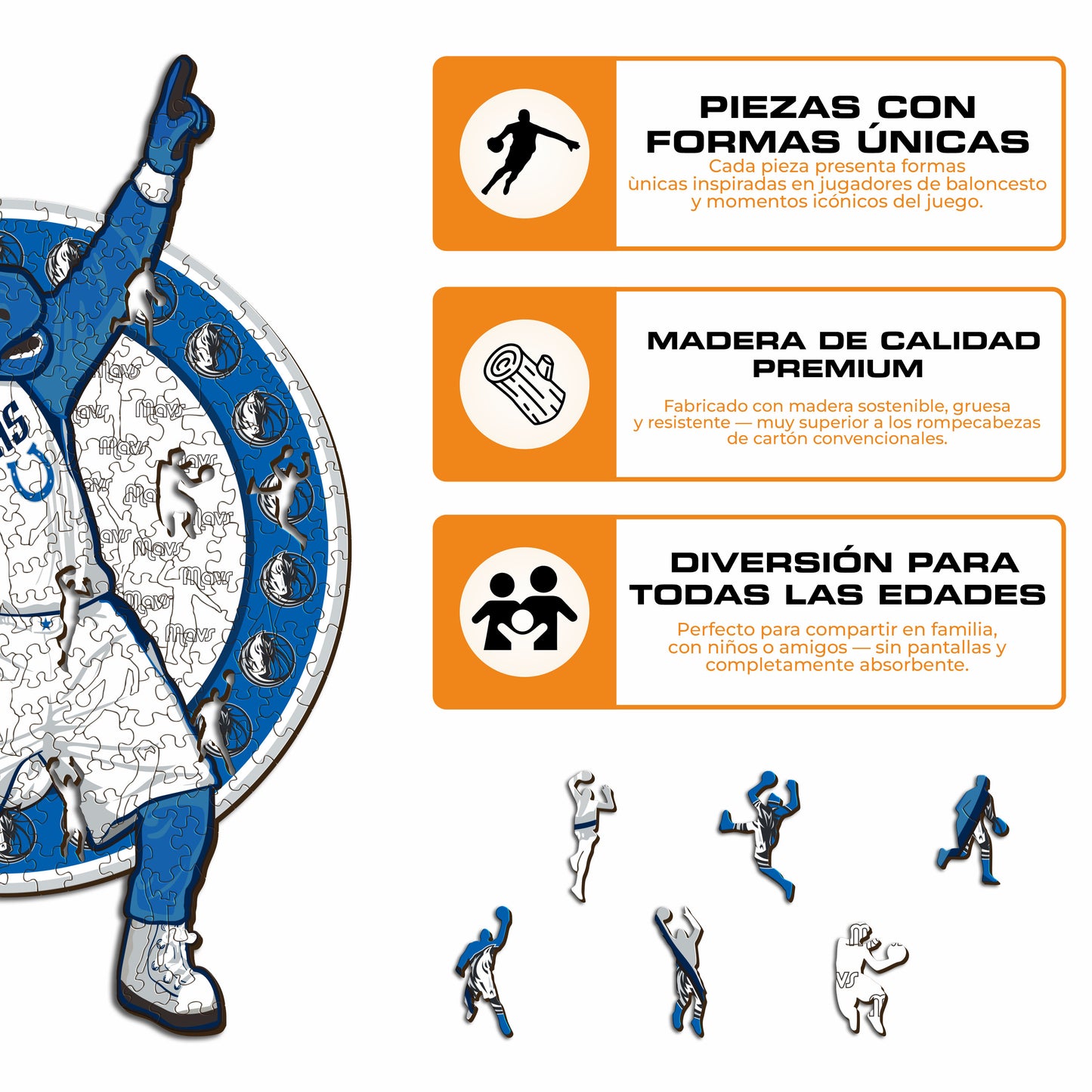 Dallas Mavericks™ Mascota Rompecabezas de Madera