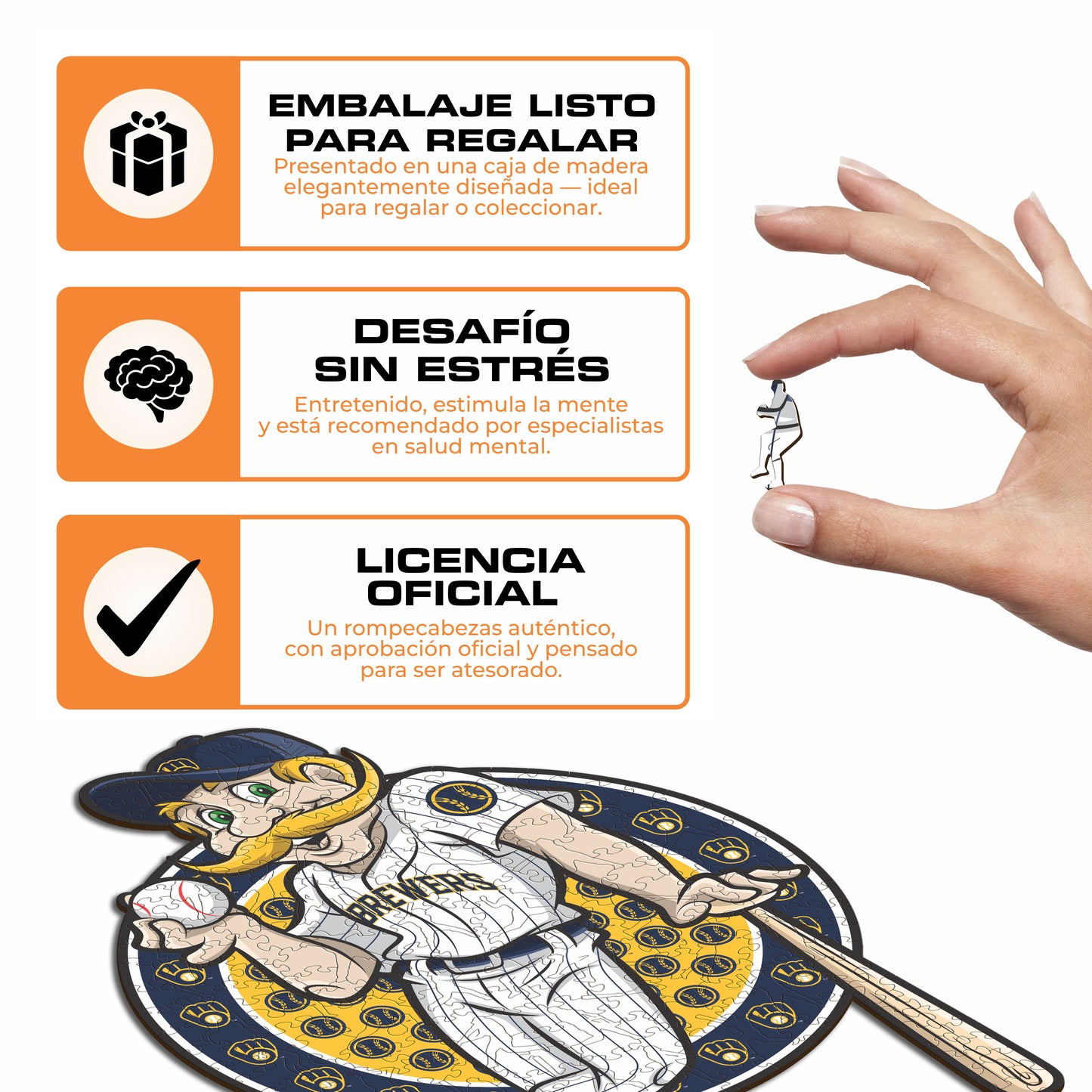 Milwaukee Brewers™ Mascota - Rompecabezas de Madera