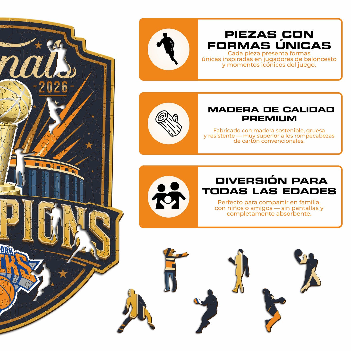 New York Knicks™ 2026 NBA Champions Rompecabezas de Madera