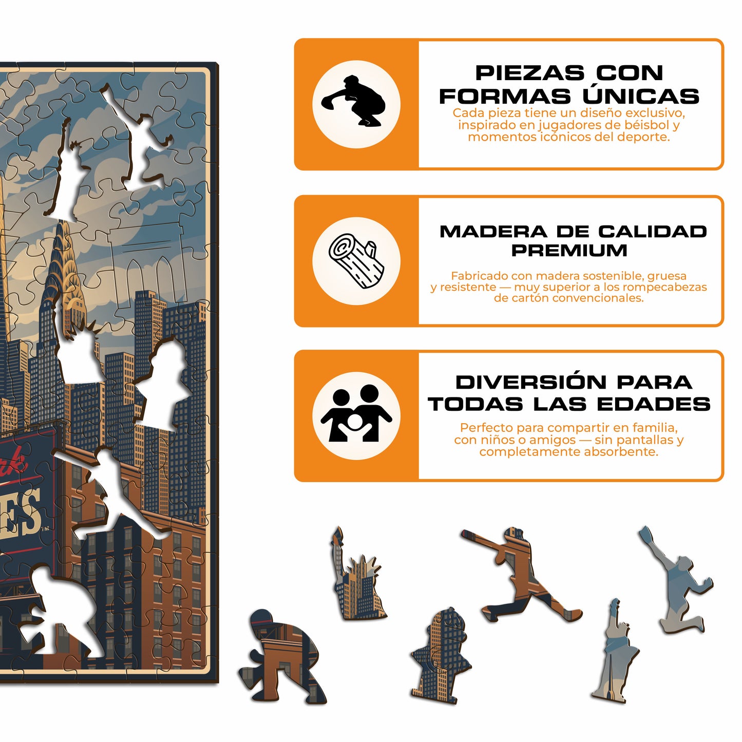New York Yankees™ Skyline - Rompecabezas de Madera