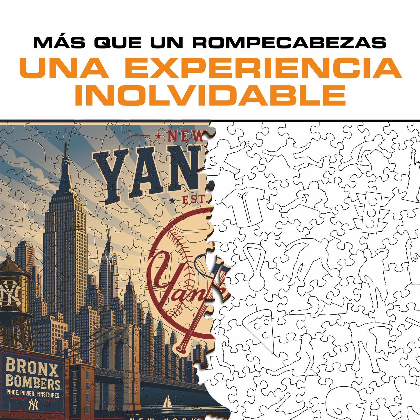 New York Yankees™ Skyline - Rompecabezas de Madera