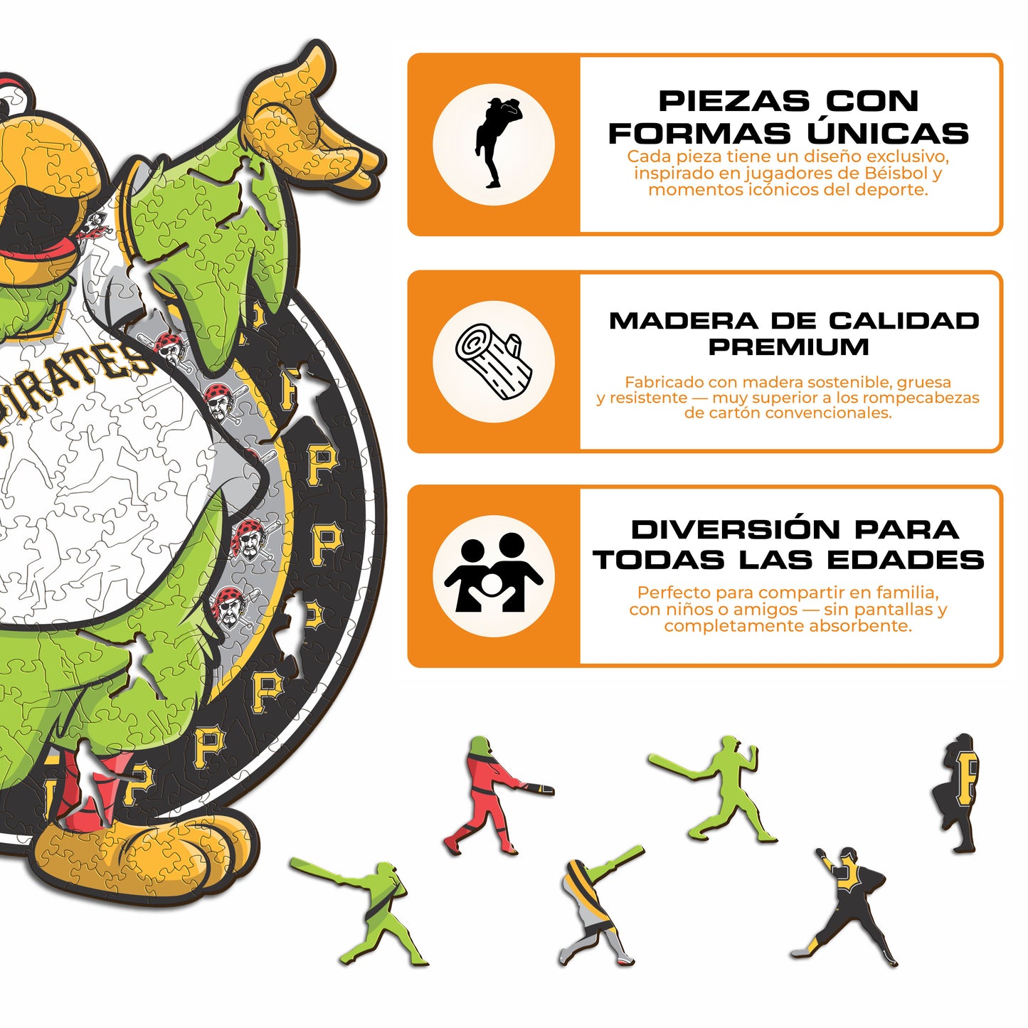 Pittsburgh Pirates™ Mascota - Rompecabezas de Madera
