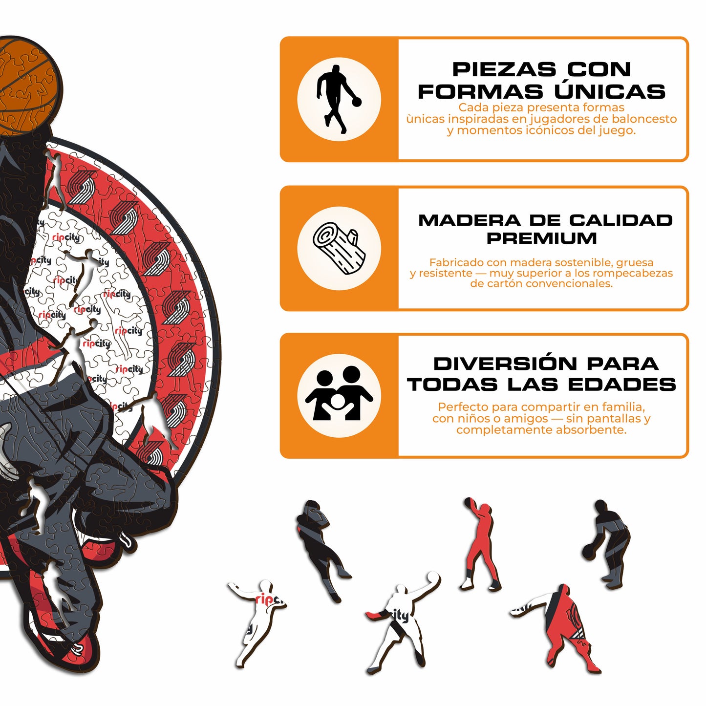 Portland Trail Blazers™ Mascota Rompecabezas de Madera