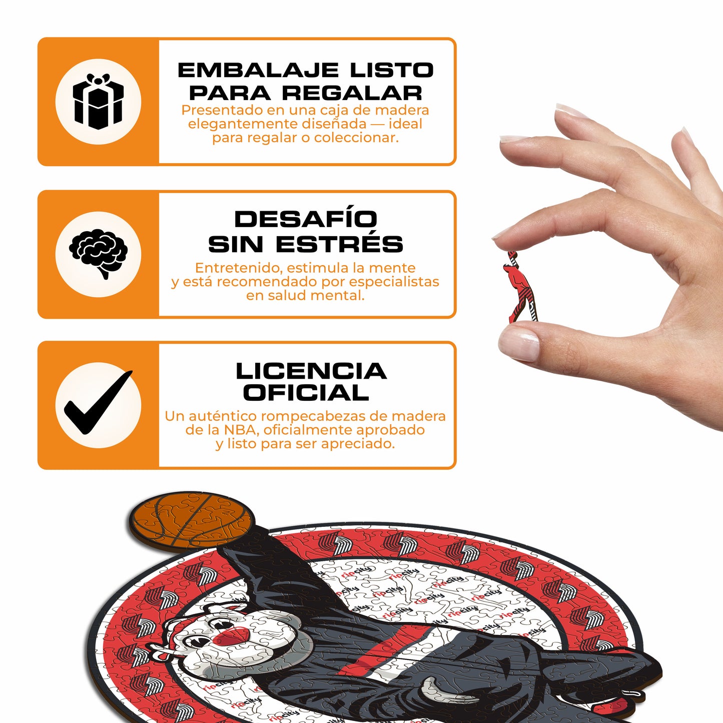 Portland Trail Blazers™ Mascota Rompecabezas de Madera