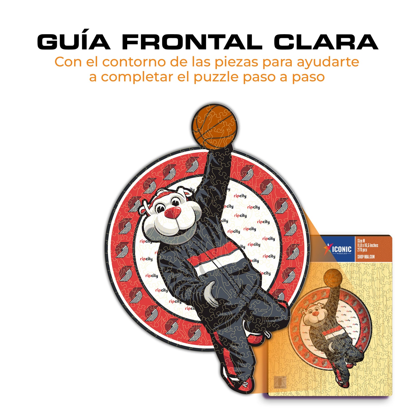 Portland Trail Blazers™ Mascota Rompecabezas de Madera