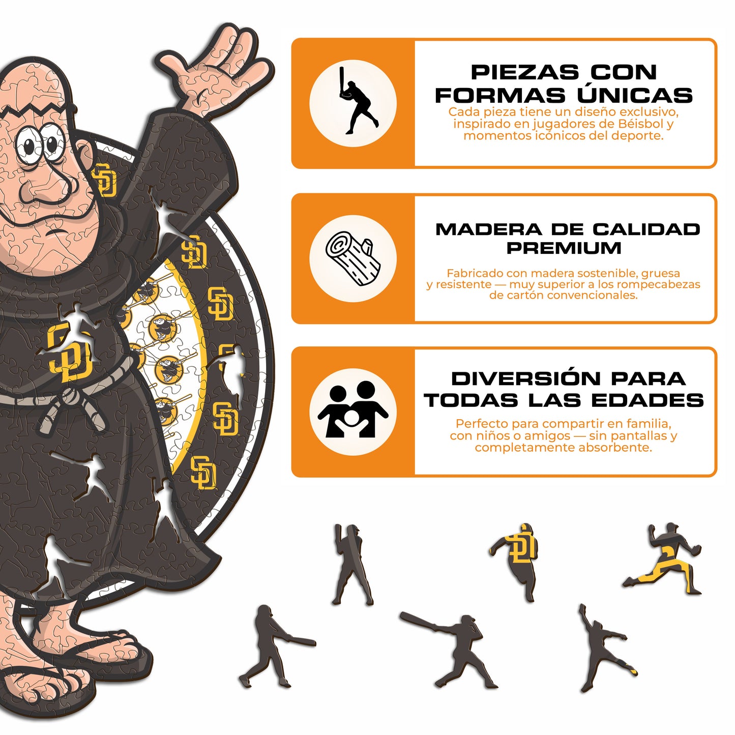 San Diego Padres™ Mascota - Rompecabezas de Madera