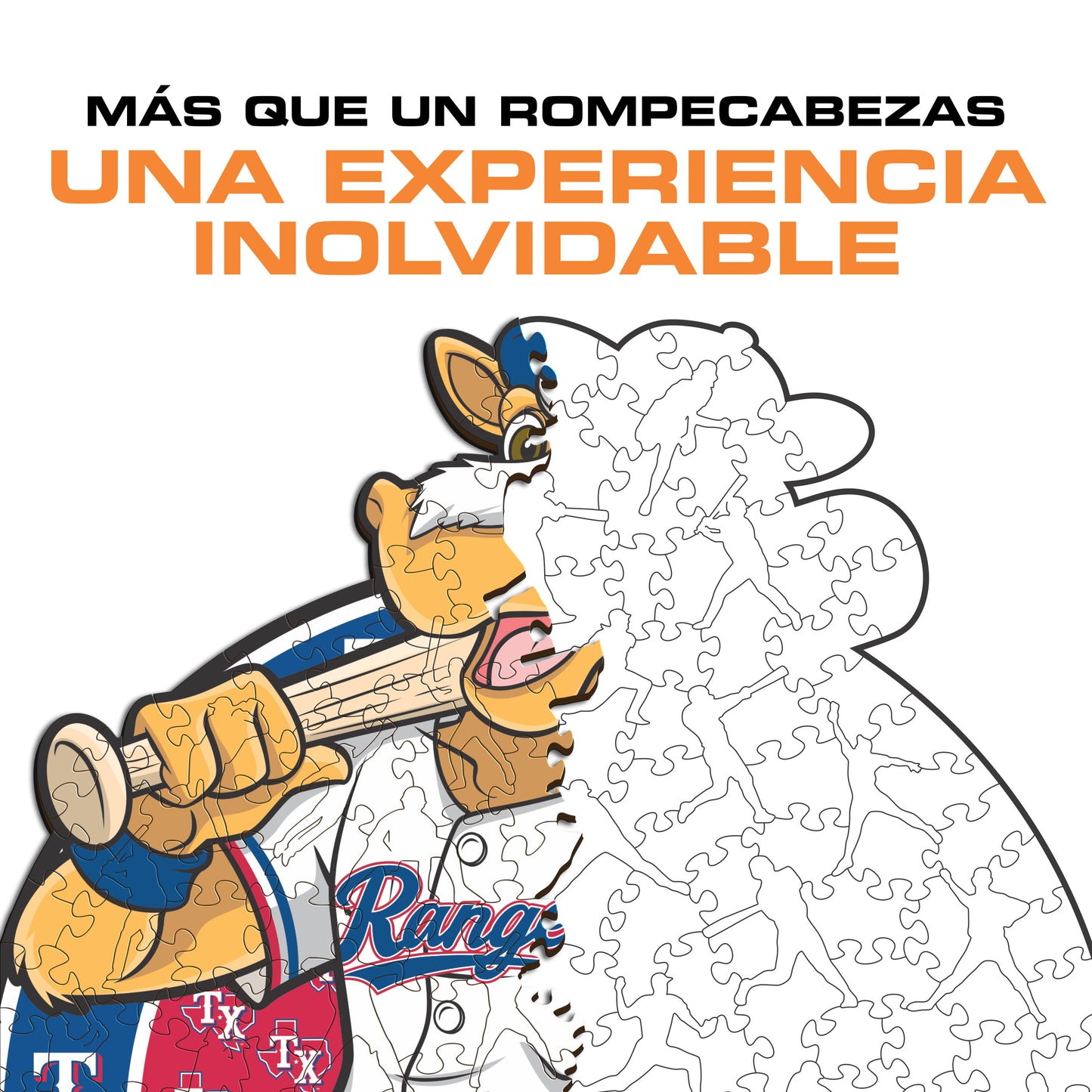 Texas Rangers™ Mascota - Rompecabezas de Madera