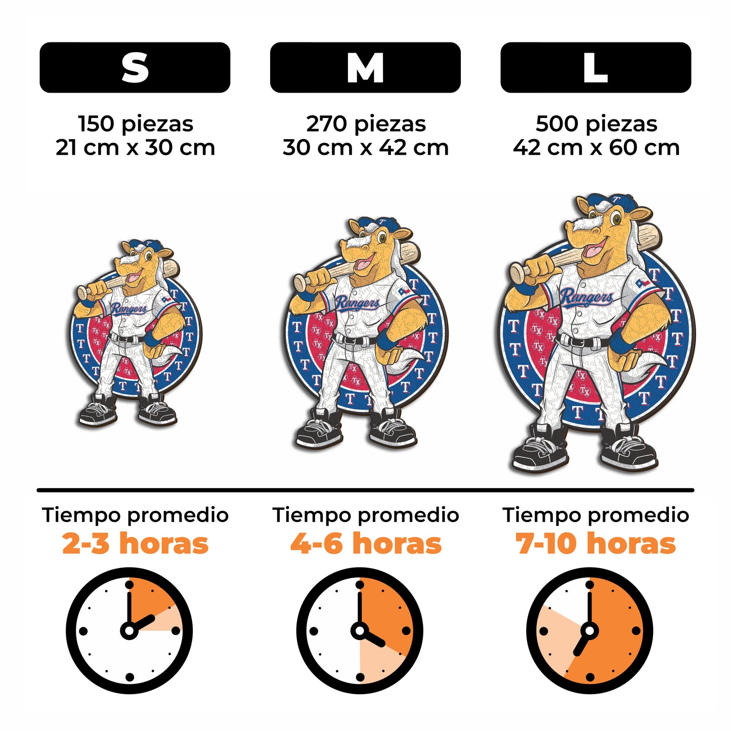 Texas Rangers™ Mascota - Rompecabezas de Madera