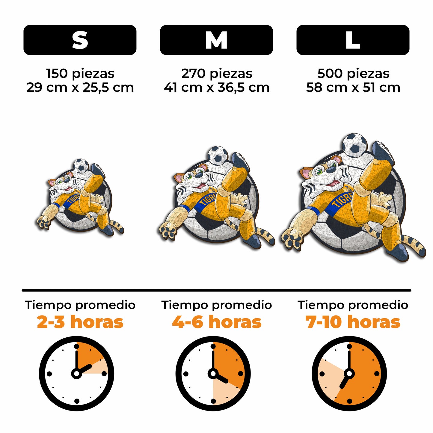 Tigres UANL® Mascota - Rompecabezas de Madera