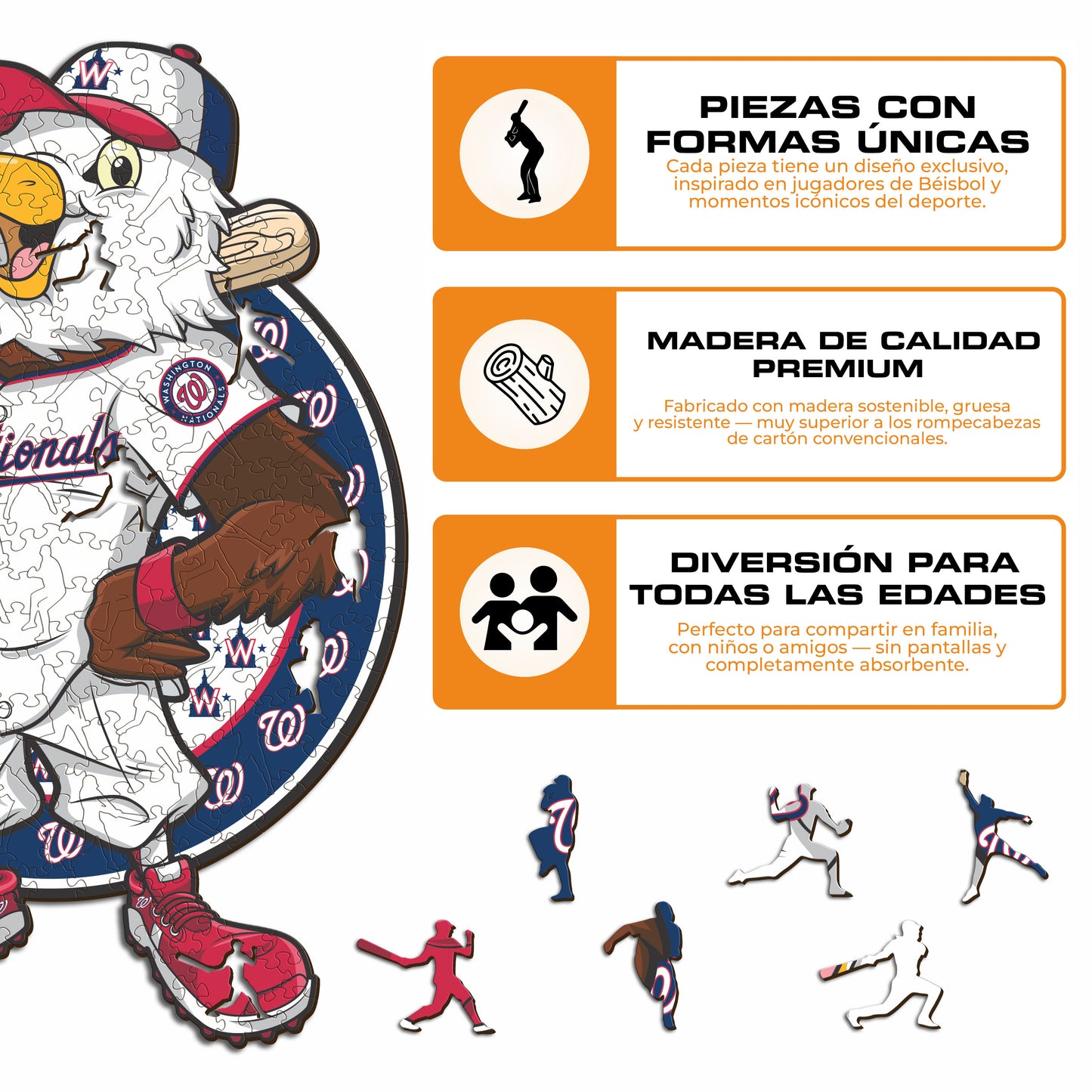 Washington Nationals™ Mascota - Rompecabezas de Madera