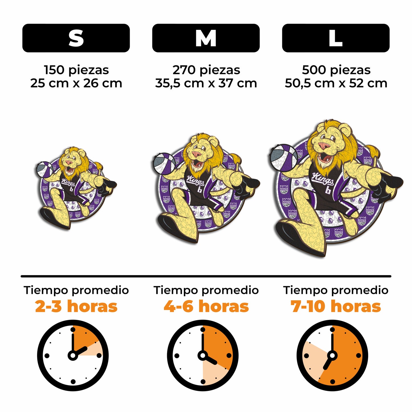 Sacramento Kings™ Mascota Rompecabezas de Madera