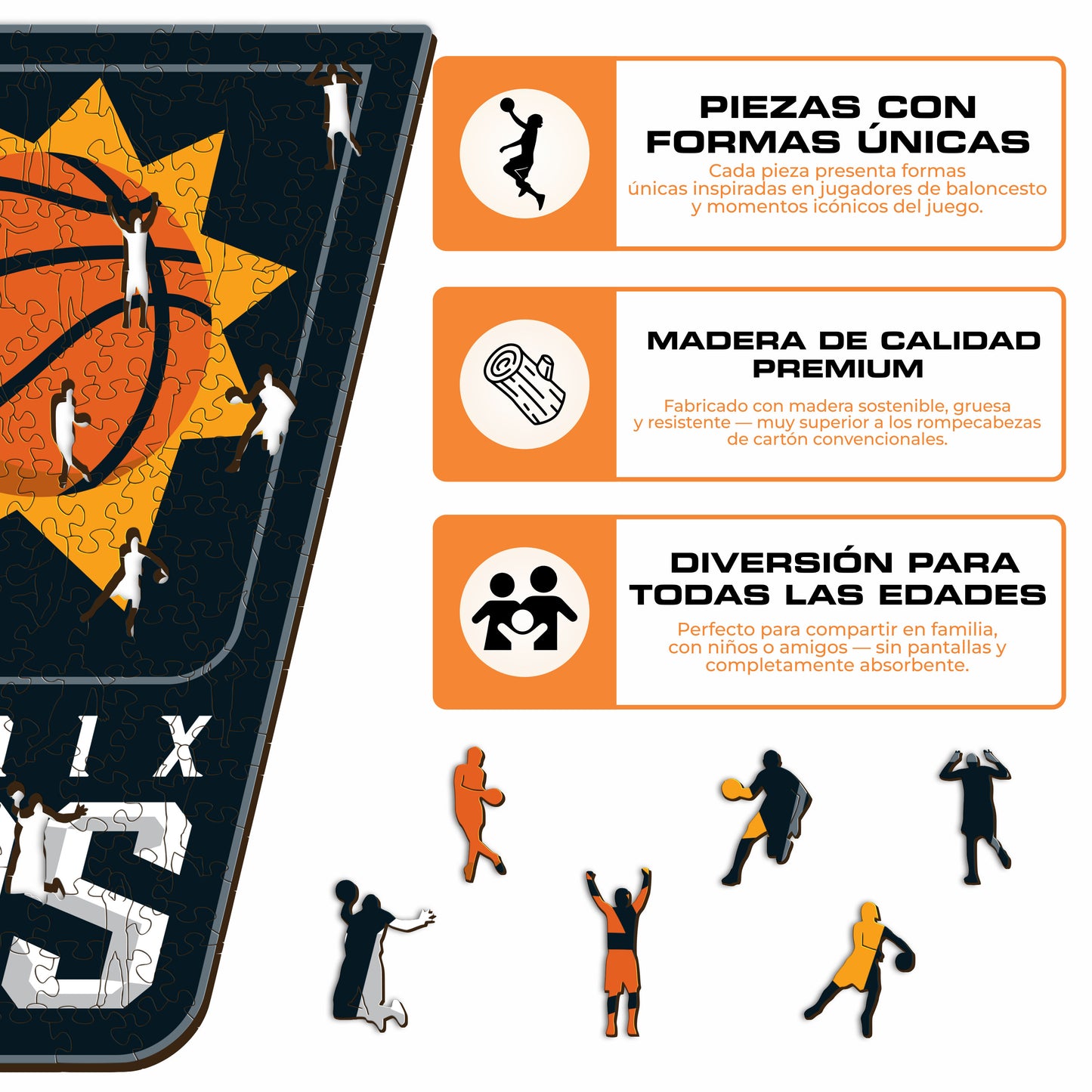 Phoenix Suns™ Logo Rompecabezas de Madera