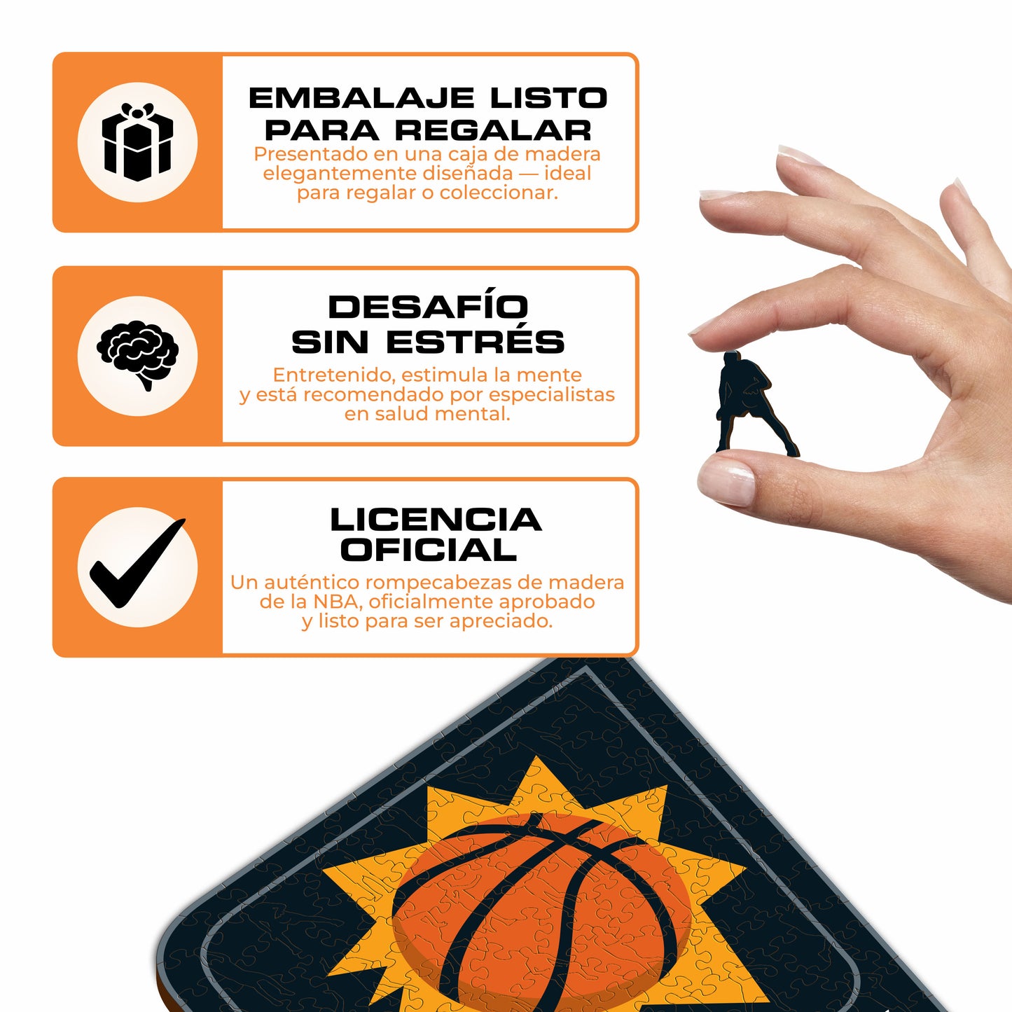 Phoenix Suns™ Logo Rompecabezas de Madera