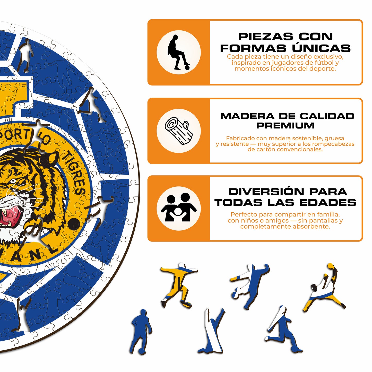 Tigres UANL® Retro Escudo - Rompecabezas de Madera