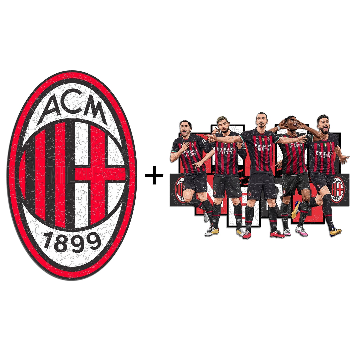 2 PACK AC Milan® Escudo + 5 Jugadores