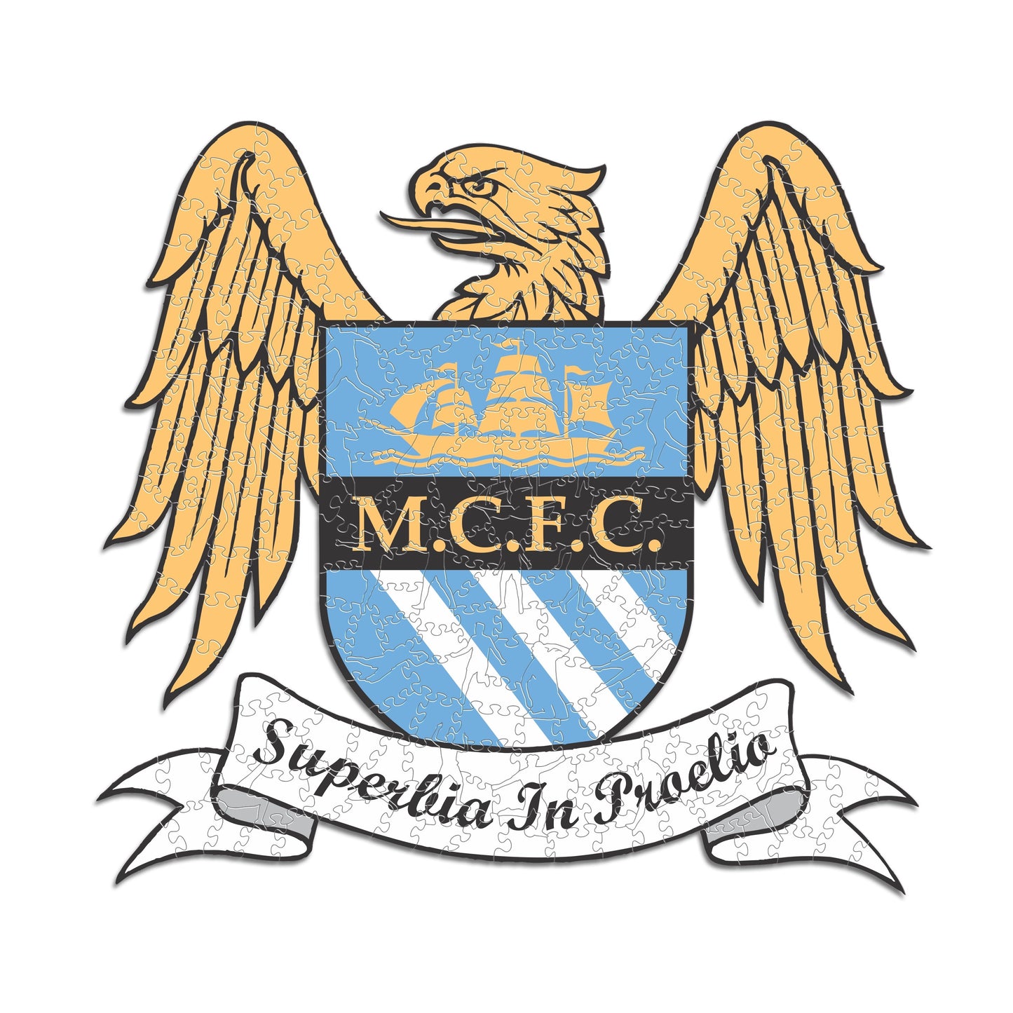 Manchester City FC® Retro Escudo - Rompecabezas de Madera