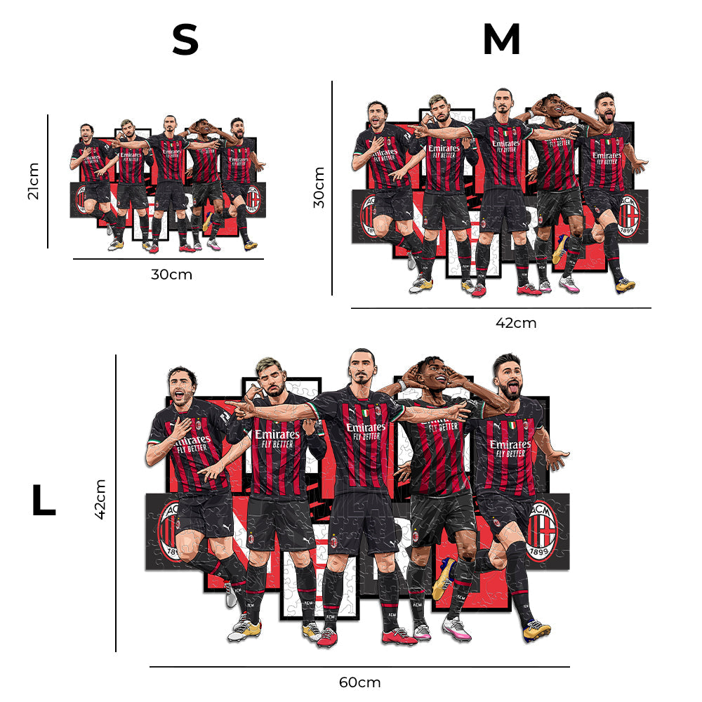 5 Jugadores AC Milan® - Rompecabezas de Madera (EDICIÓN LIMITADA)